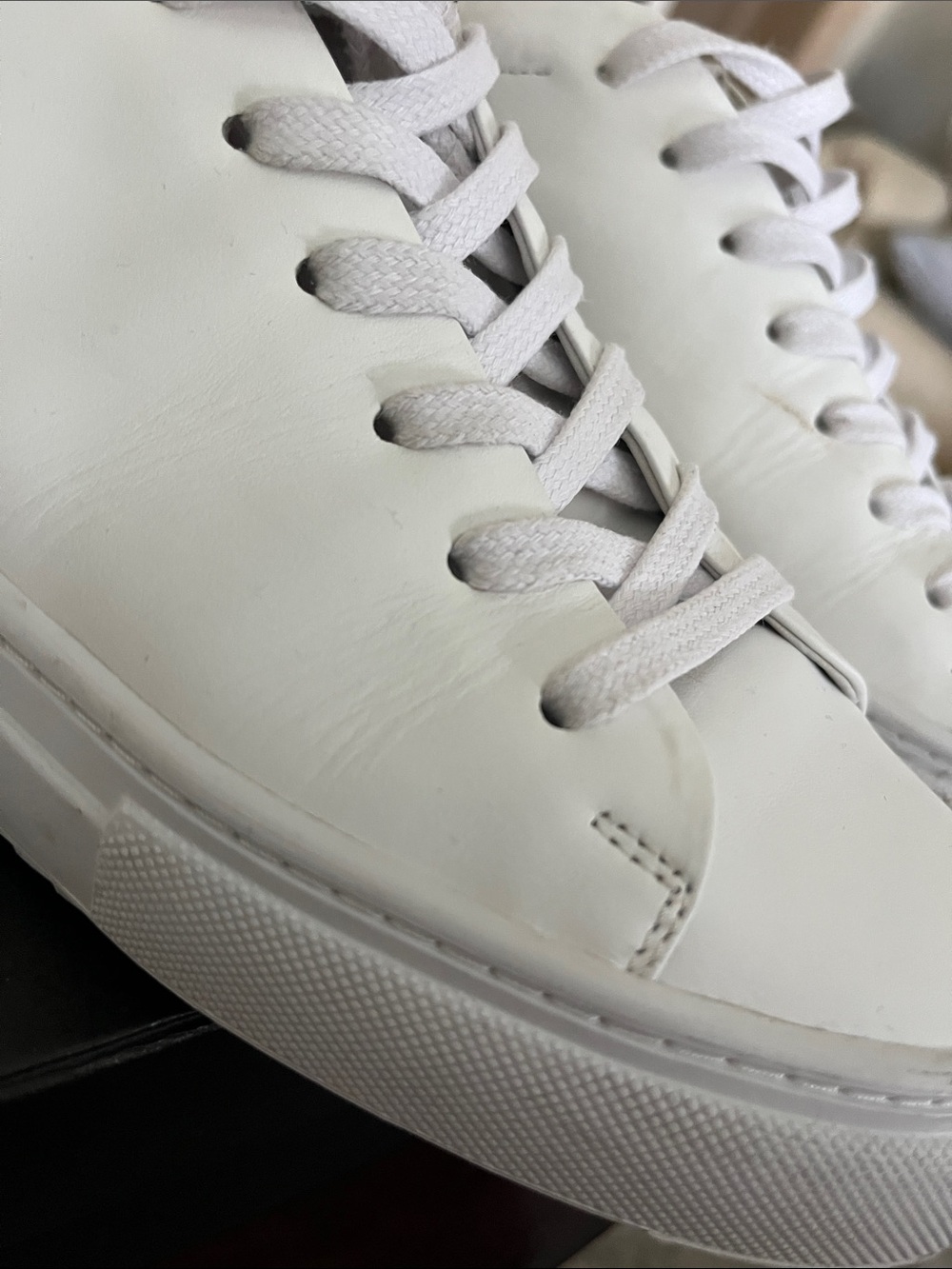 Beckett Simonon White Leather Low-Top Sneakers with Tonal Laces - Picture 12 of 16